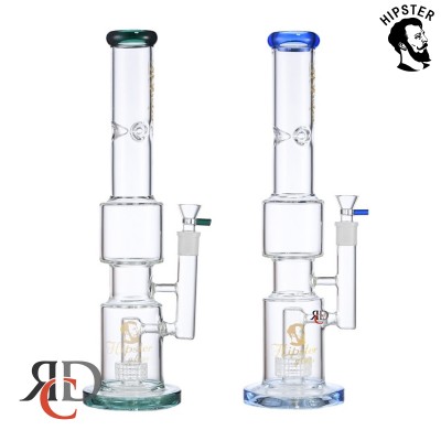 WATER PIPE STRAIGHT TUBE WITH BULGED MATRIX PERC COLOR BASE RIM AND MOUTH PIECE WP3047 1CT